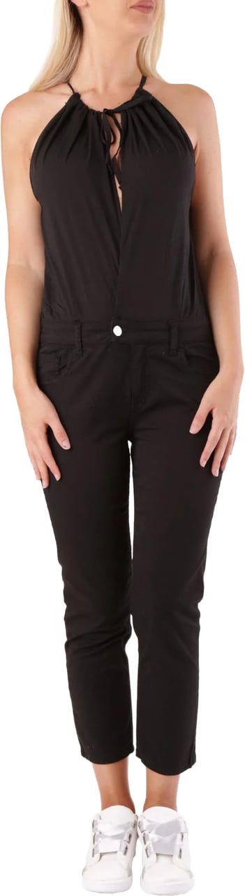 Met Black Cotton Jumpsuit Zwart
