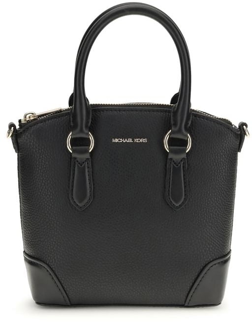 Michael Kors Michael Kors Black Calf Leather Bos Taurus Handbag Zwart