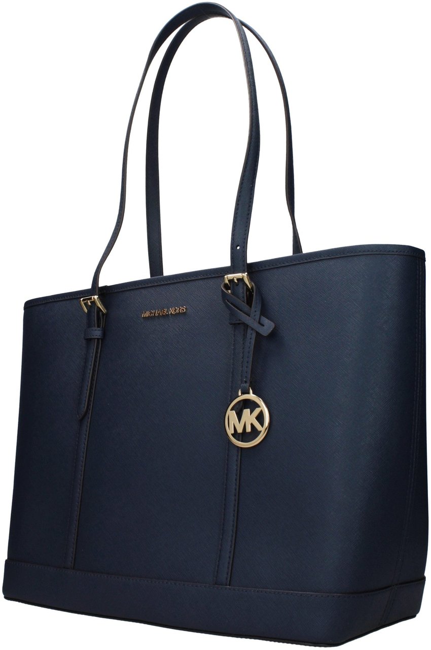 Michael Kors Michael Kors Blue Leather Shoulder Bag Blauw