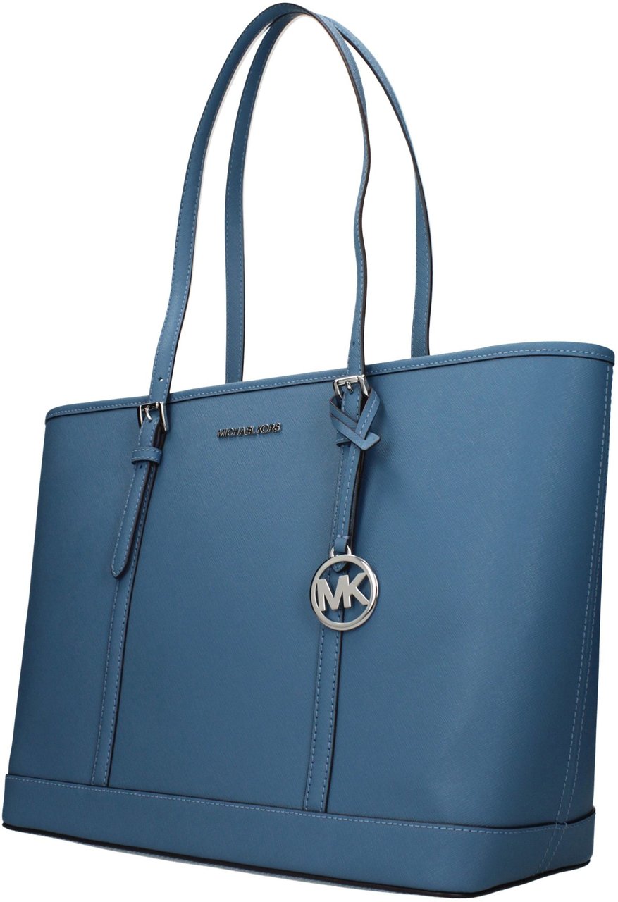 Michael Kors Blue Leather Shoulder Bag Blauw