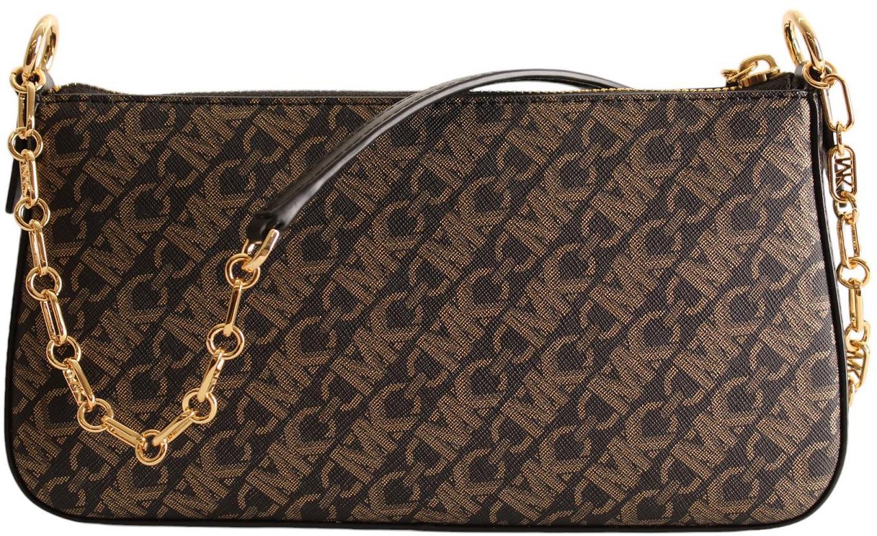 Michael Kors Empire Medium Chain Pouchette Blk/Palegold Divers