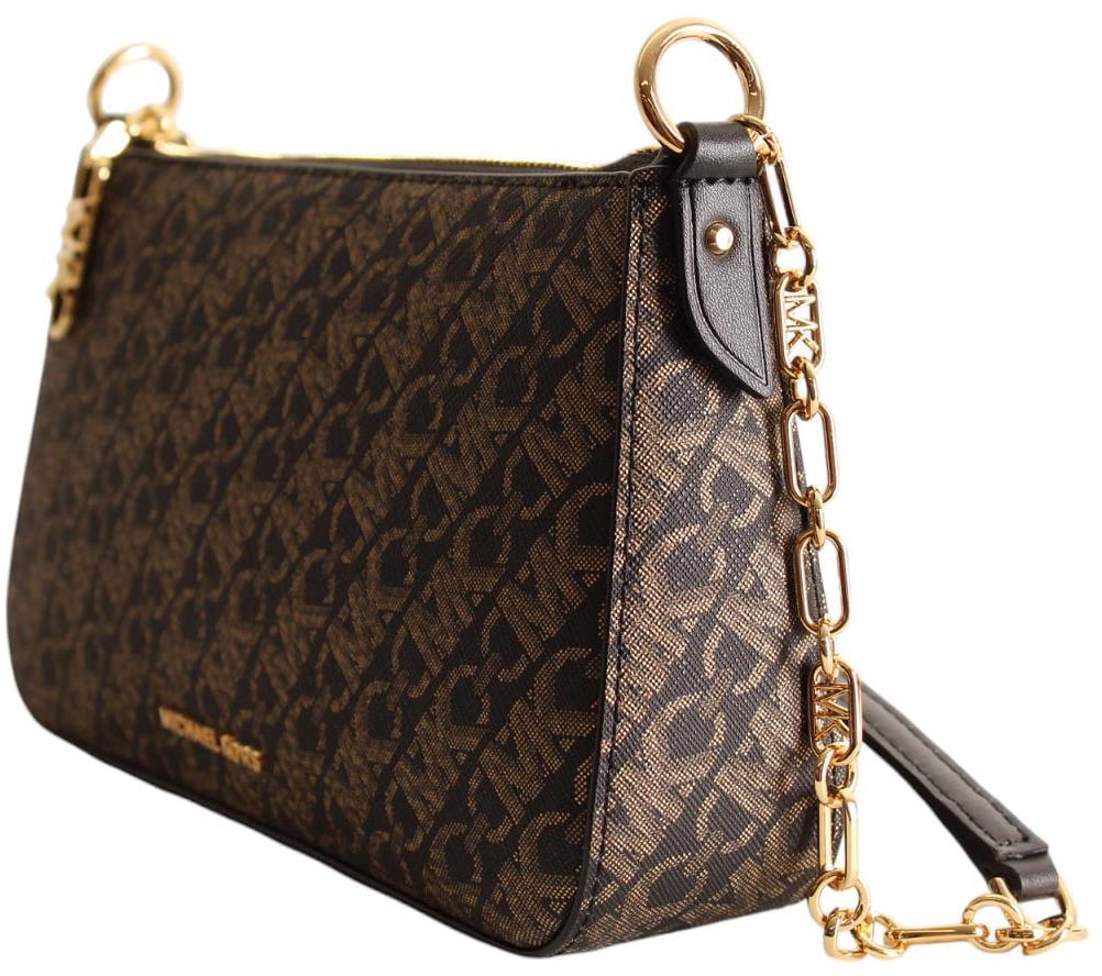 Michael Kors Empire Medium Chain Pouchette Blk/Palegold Divers