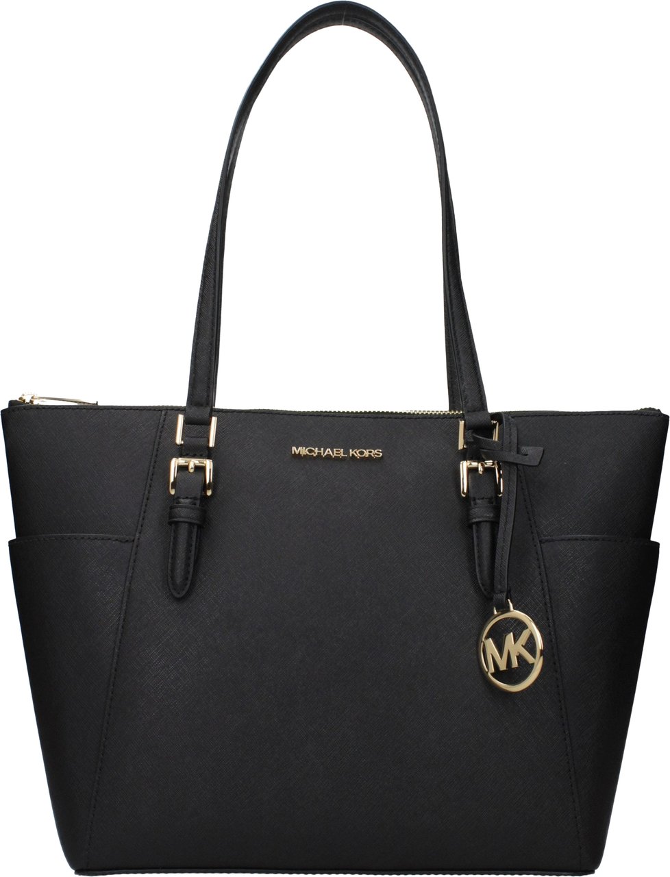 Michael Kors Black Leather Shoulder Bag Zwart