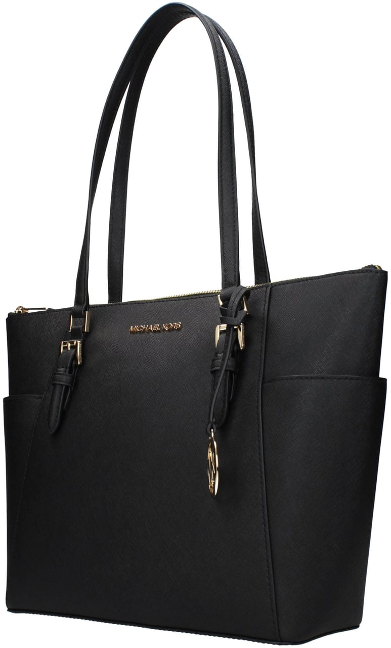 Michael Kors Black Leather Shoulder Bag Zwart