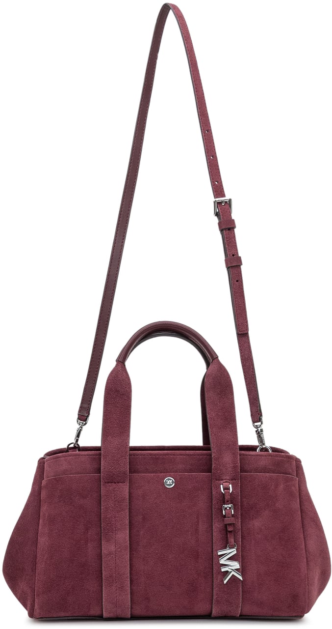 Michael Kors Michael Kors Borsa Satchel in Suede con Logo Charm Rood