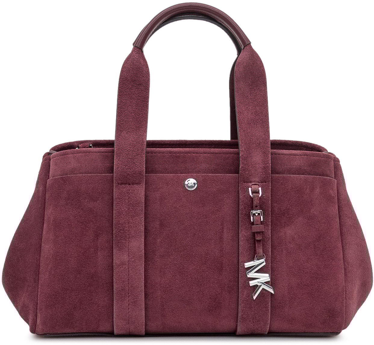 Michael Kors Michael Kors Borsa Satchel in Suede con Logo Charm Rood
