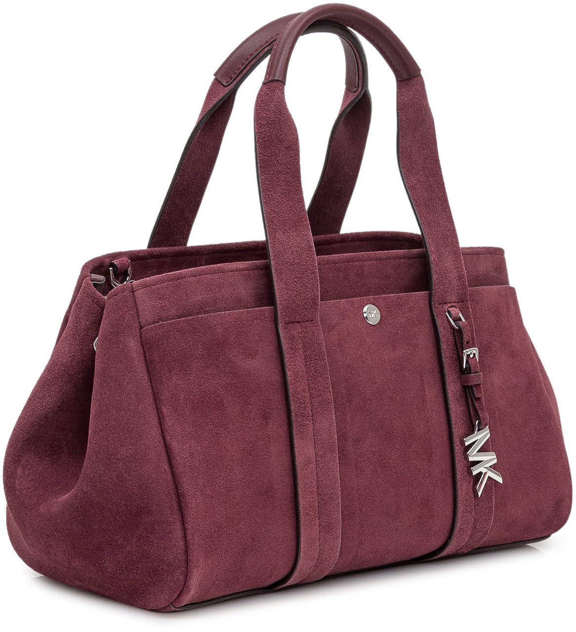 Michael Kors Michael Kors Borsa Satchel in Suede con Logo Charm Rood