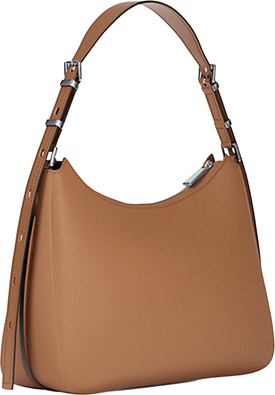 Michael Kors Brown Structured Faux Leather Shoulder Bag Neutraal