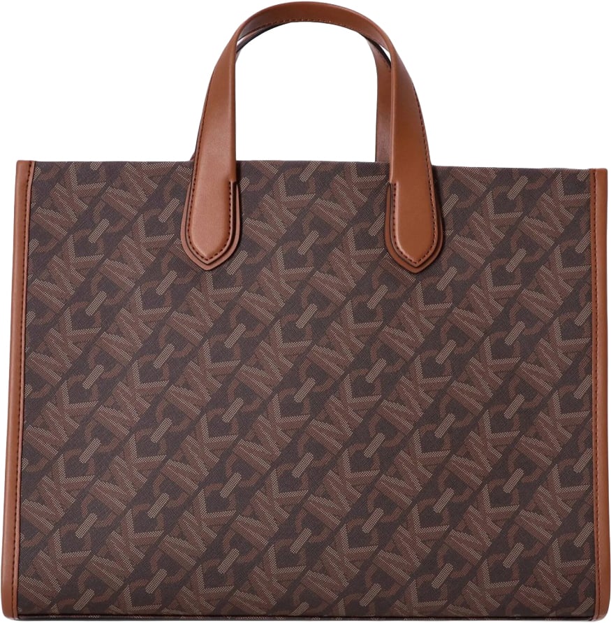 Michael Kors Structured Monogram Bag With Dual Handles Grijs