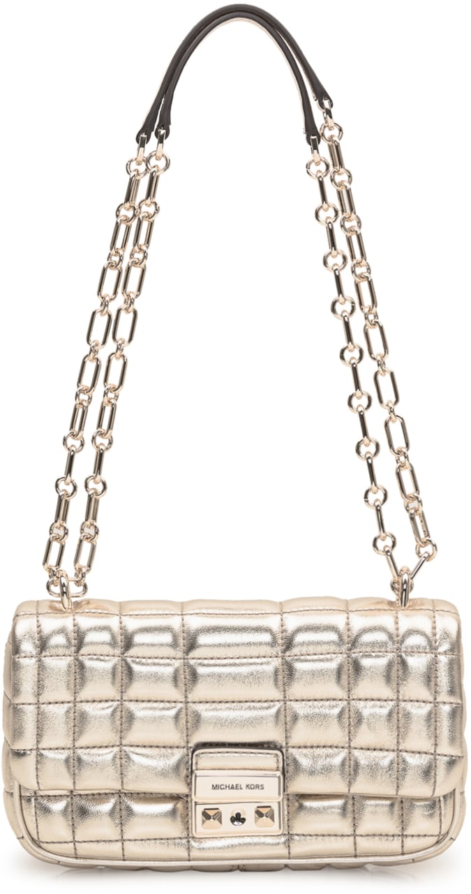 Michael Kors Borsa a Spalla Tribeca in Pelle Trapuntata Metallizzata Goud