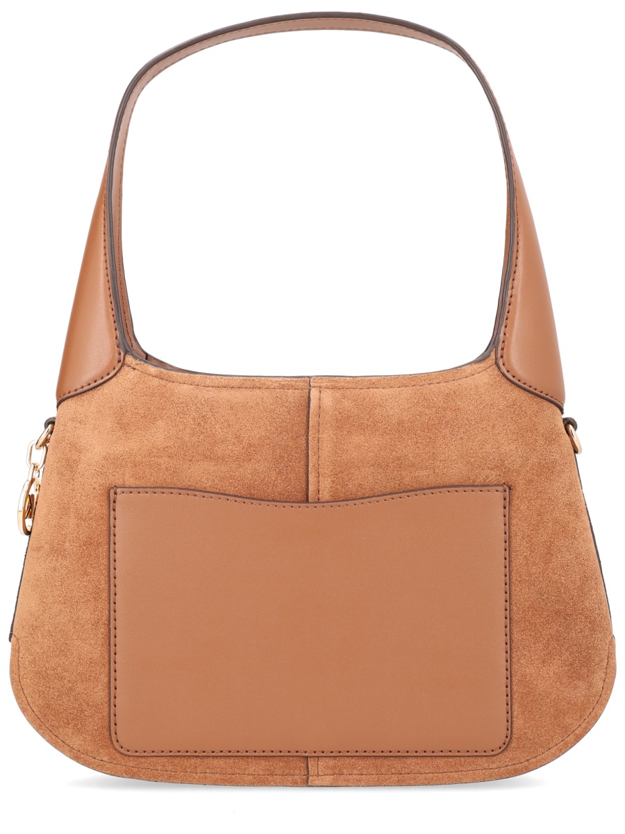 Michael Kors Alice Cow Leather Suede Shoulder Bag Neutraal