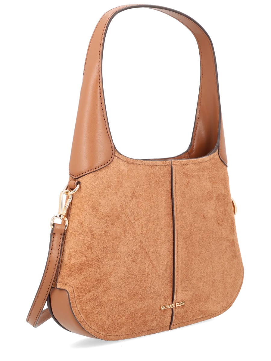 Michael Kors Alice Cow Leather Suede Shoulder Bag Neutraal