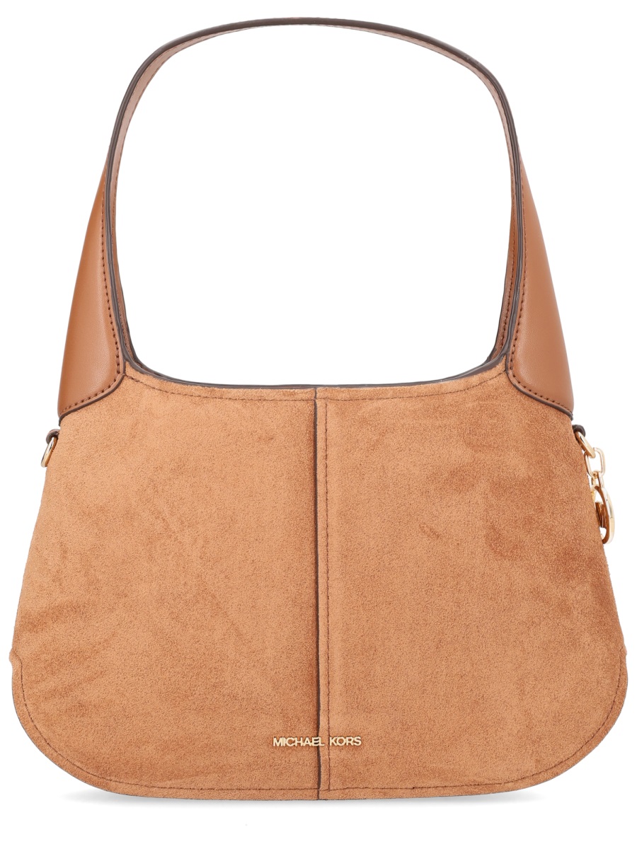 Michael Kors Alice Cow Leather Suede Shoulder Bag Neutraal