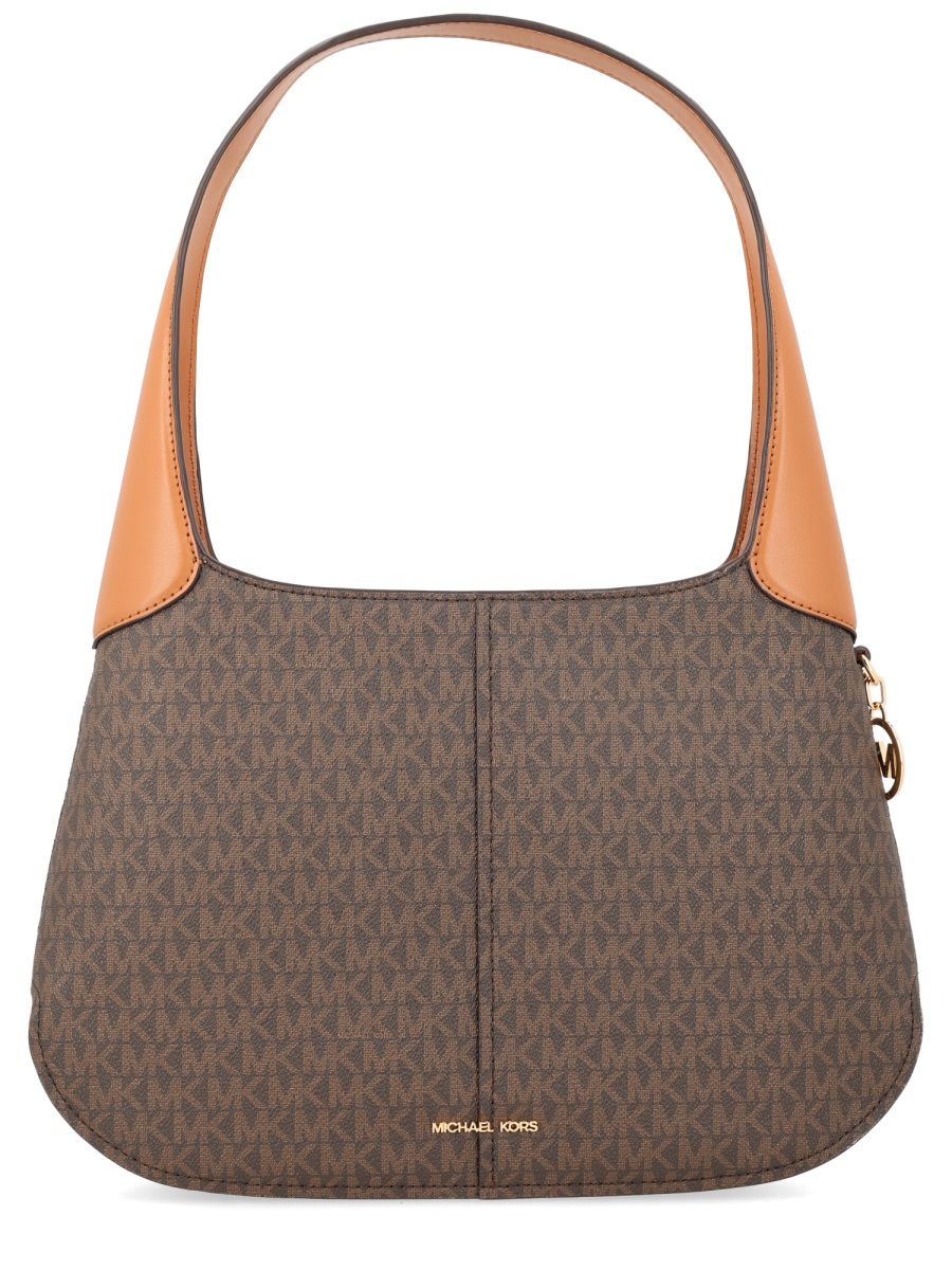 Michael Kors Neutrals Alice Repeating Monogram PVC Shoulder Bag Grijs