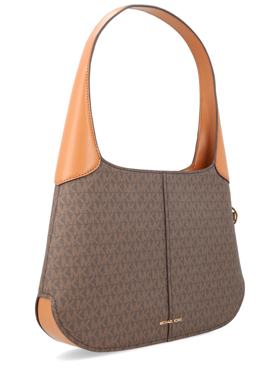 Michael Kors Neutrals Alice Repeating Monogram PVC Shoulder Bag Grijs