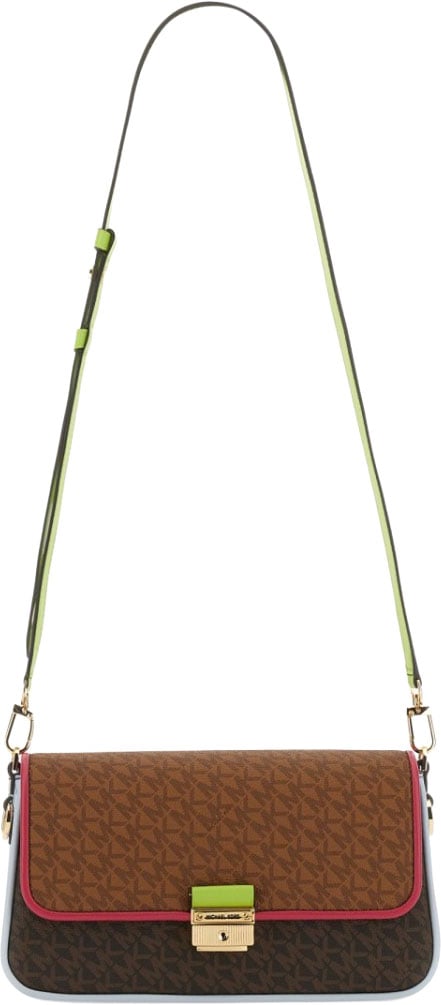 Michael Kors Structured Monogram Shoulder Bag Bruin