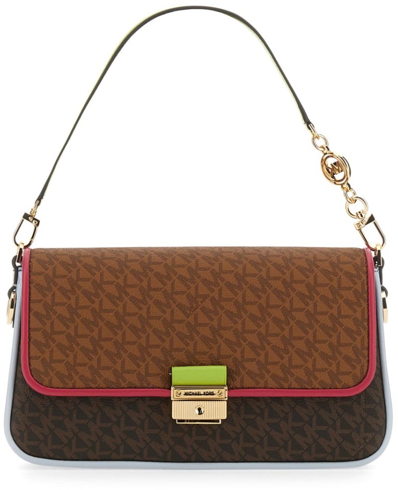 Michael Kors Structured Monogram Shoulder Bag Bruin