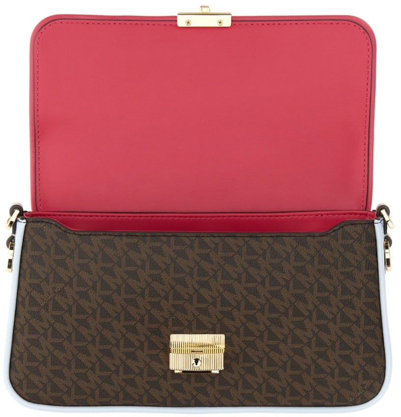 Michael Kors Structured Monogram Shoulder Bag Bruin