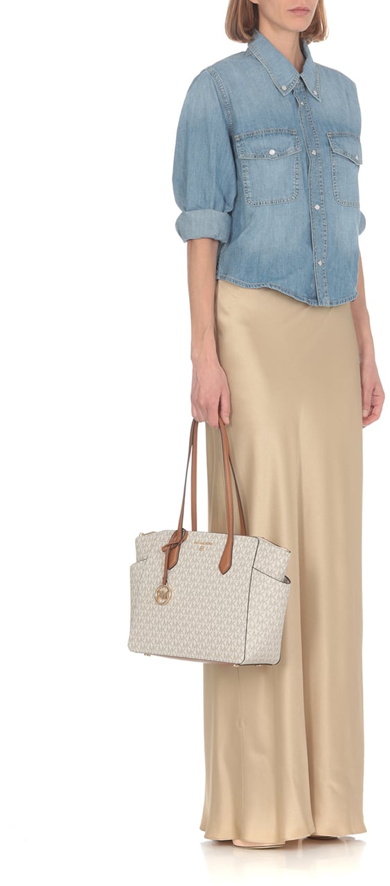 Michael Kors Md Tz Tote Vanilla/Acrn Wit