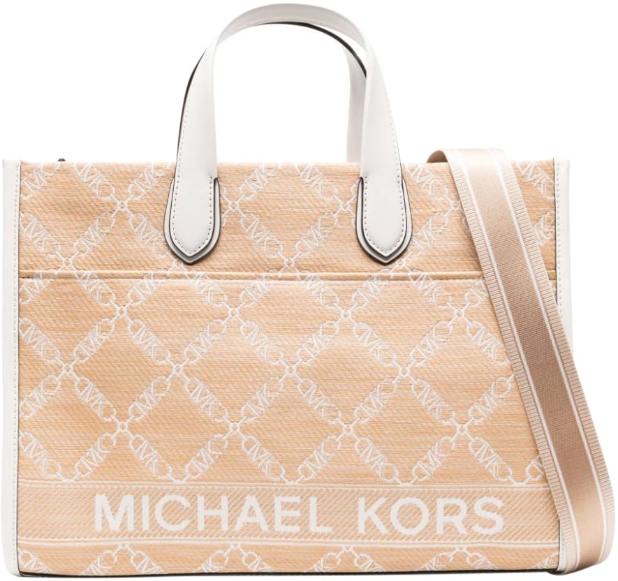 Michael Kors Gigi Tote Bag Nat/Opticwht Wit