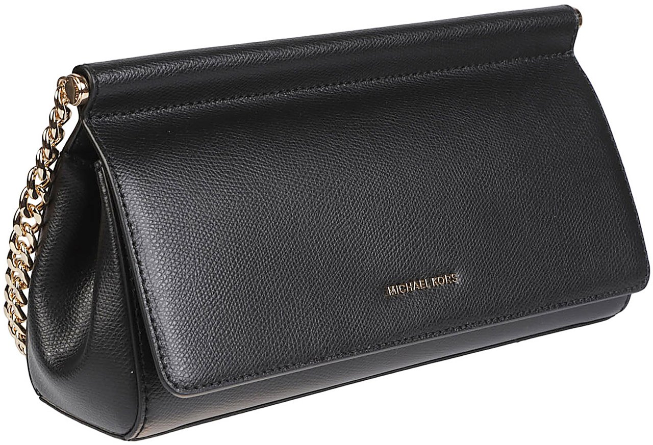 Michael Kors Medium Carmine Clutch Bag Black Zwart