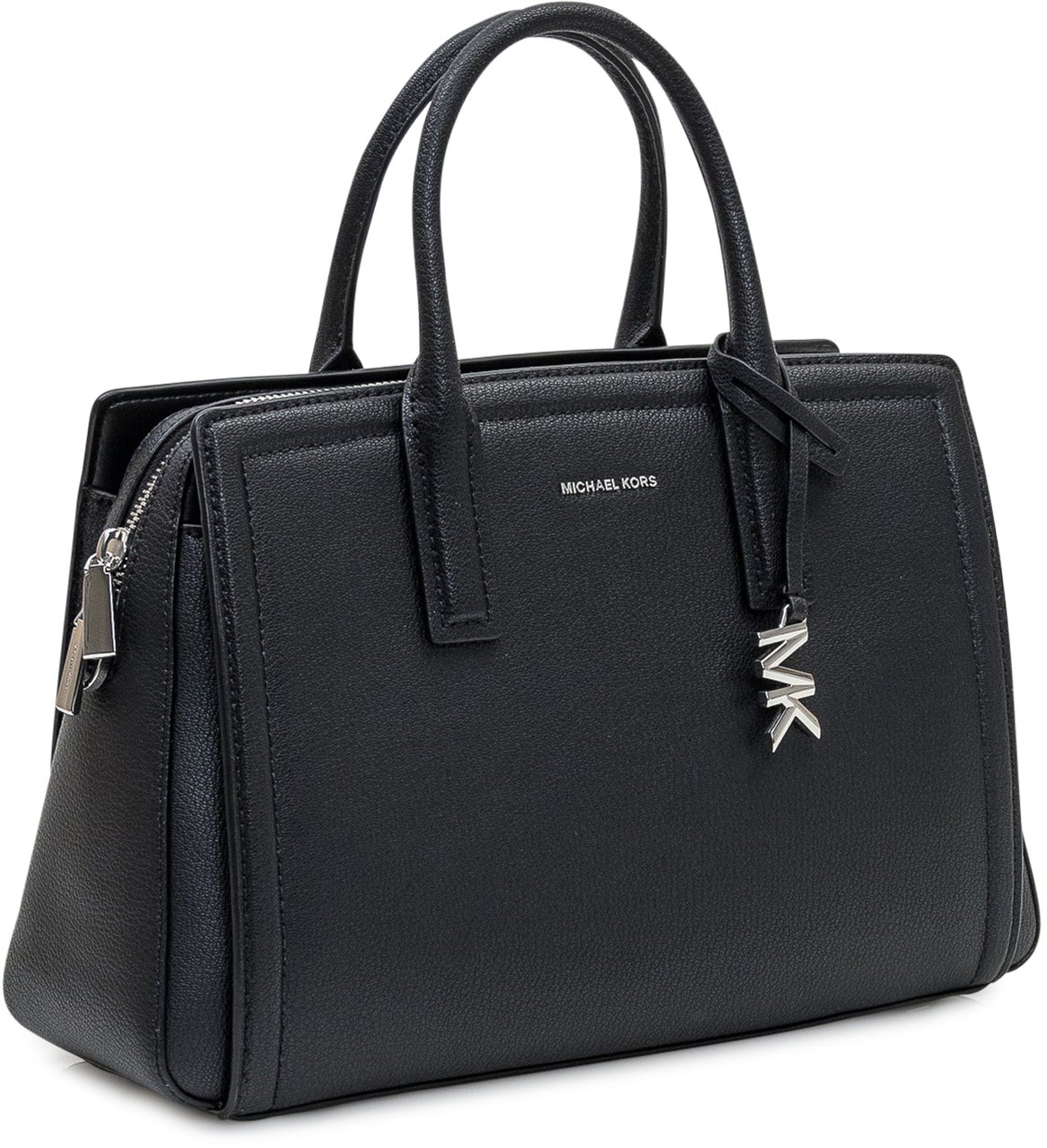 Michael Kors Michael Kors Borsa Shopping Media in Pelle Nera Zwart