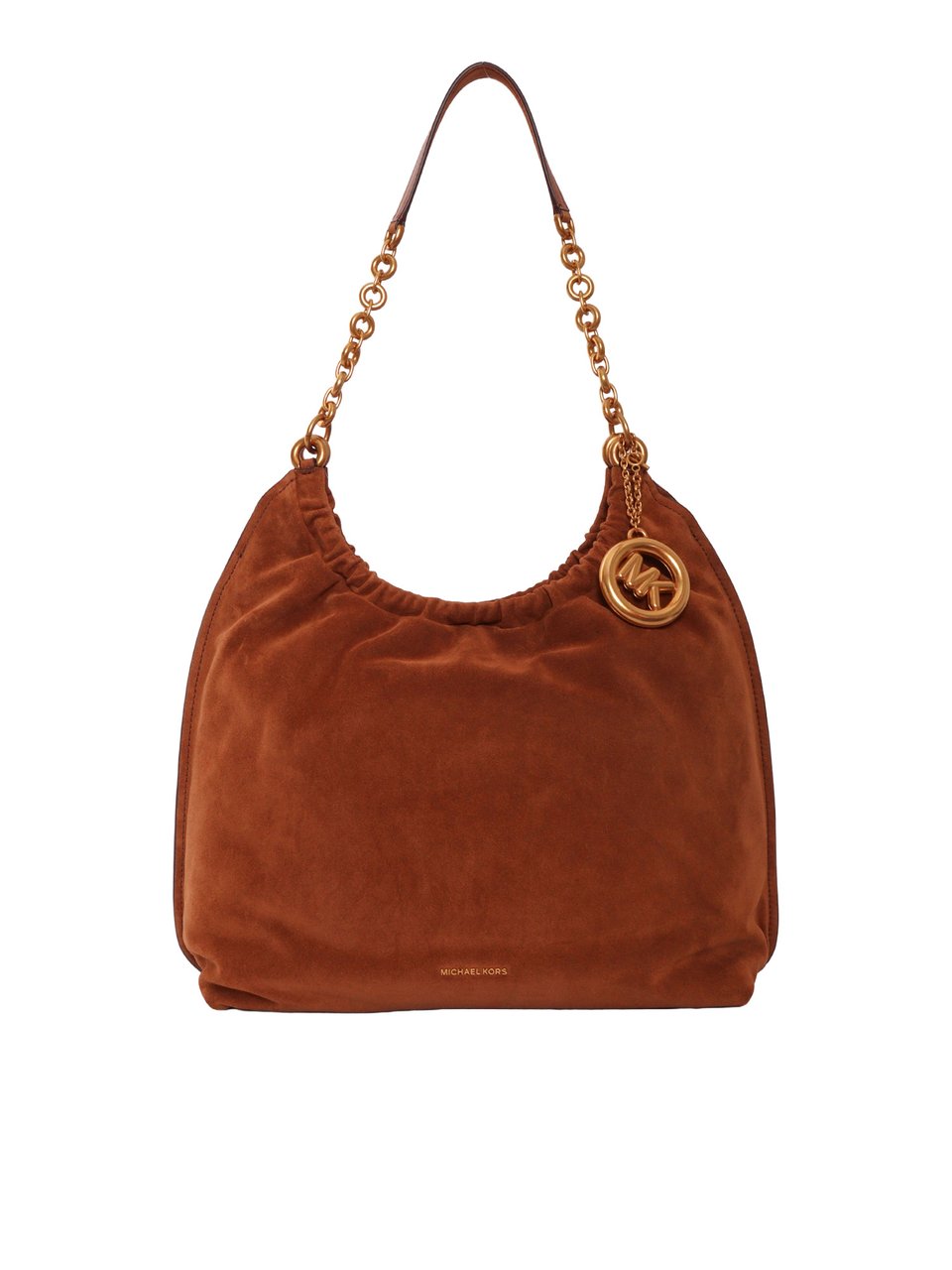 Michael Kors Calf Leather Cinch Messenger Bag Bruin
