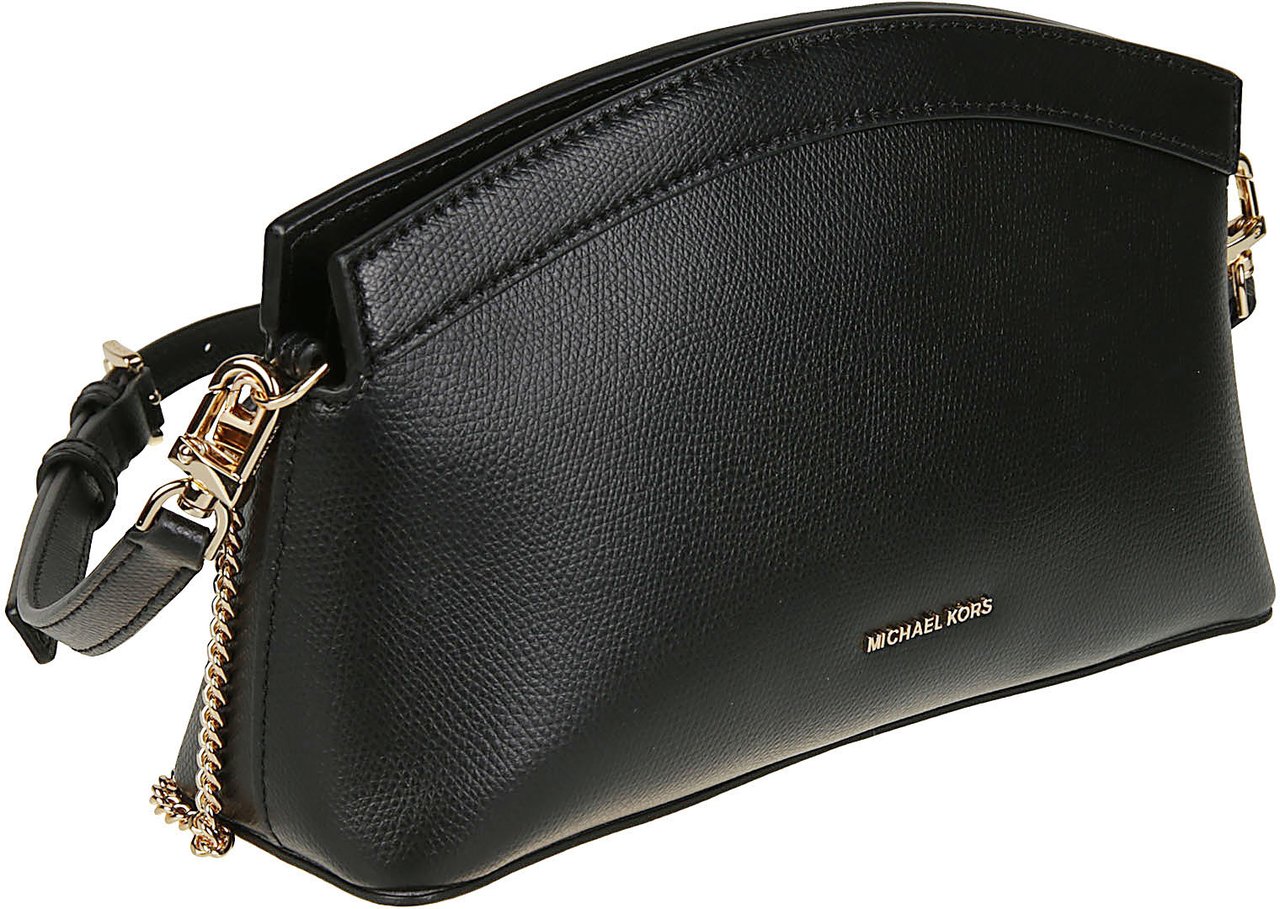 Michael Kors Small Athena Cross Body Clutch Bag Black Zwart