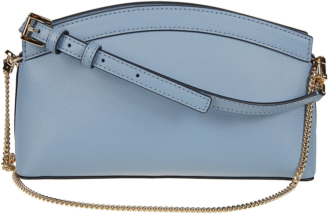 Michael Kors Small Athena Cross Body Clutch Bag Blue Blauw