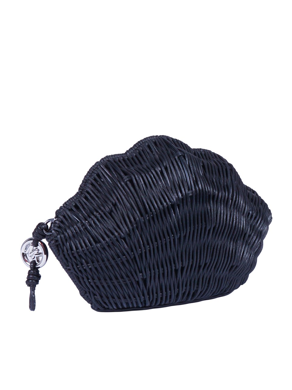 Michael Kors Black Seashell Rattan Clutch Zwart