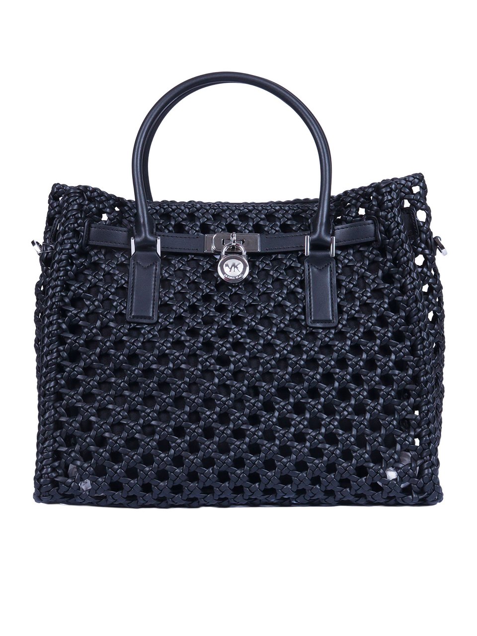 Michael Kors Oversized Woven Chain Satchel Zwart