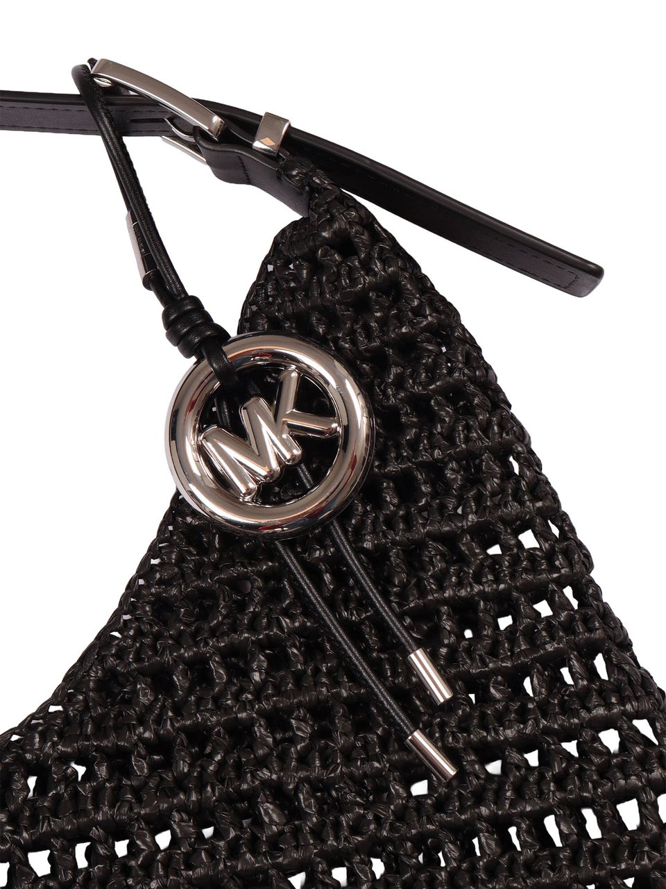 Michael Kors Black Woven Hobo Bag Zwart
