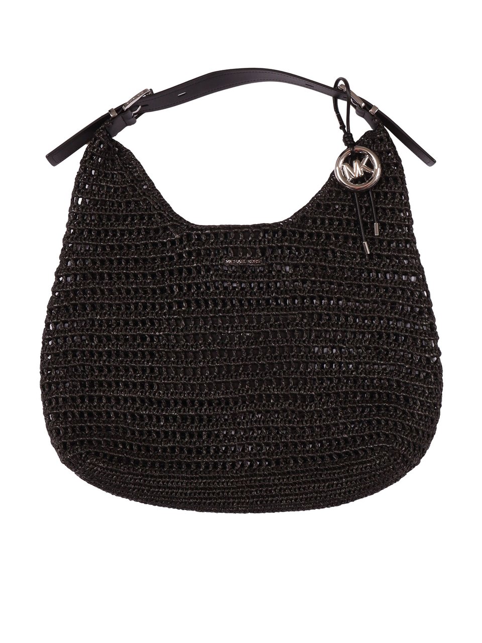 Michael Kors Black Woven Hobo Bag Zwart