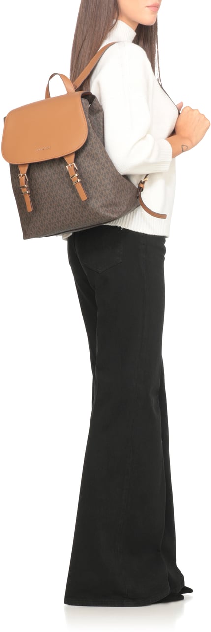 Michael Kors Quinn Md Flap Backpack Brn/Acorn Bruin