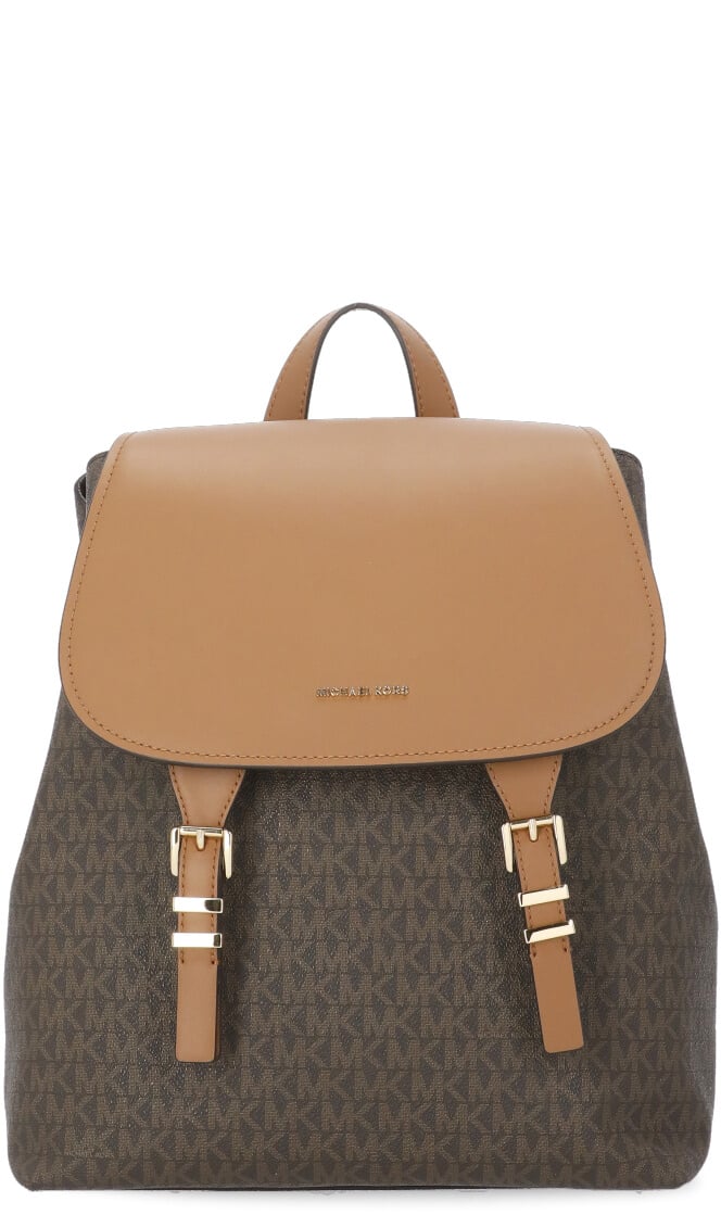 Michael Kors Quinn Md Flap Backpack Brn/Acorn Bruin