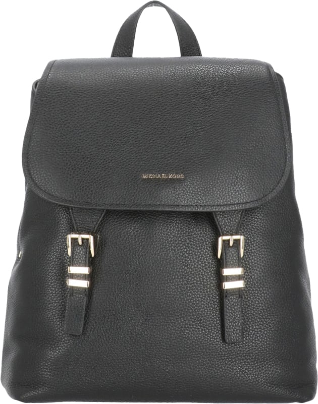 Michael Kors Quinn Md Flap Backpack Black Zwart