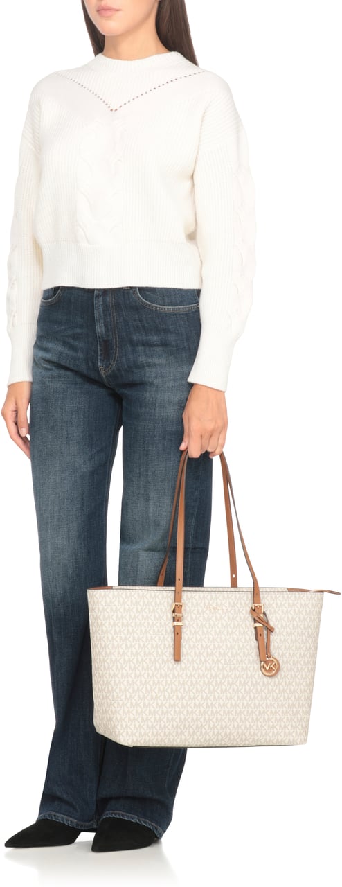 Michael Kors Quinn Lg Ew Tz Tote Vanilla/Acrn Wit