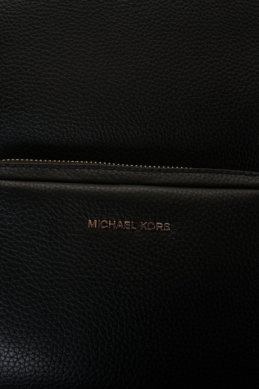 Michael Kors Grained leather backpack 'Tanner' Zwart