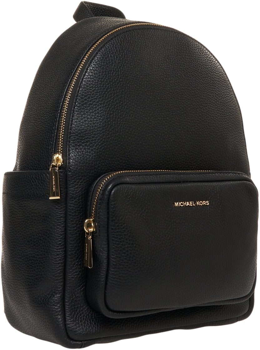 Michael Kors Grained leather backpack 'Tanner' Zwart