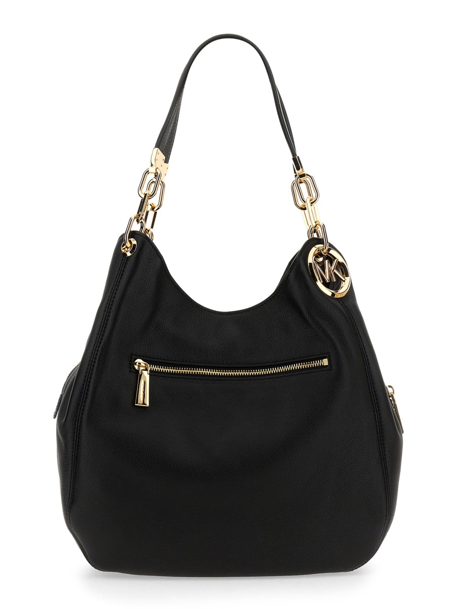 Michael Kors Lillie Slouchy Rounded Logo Shoulder Bag Zwart
