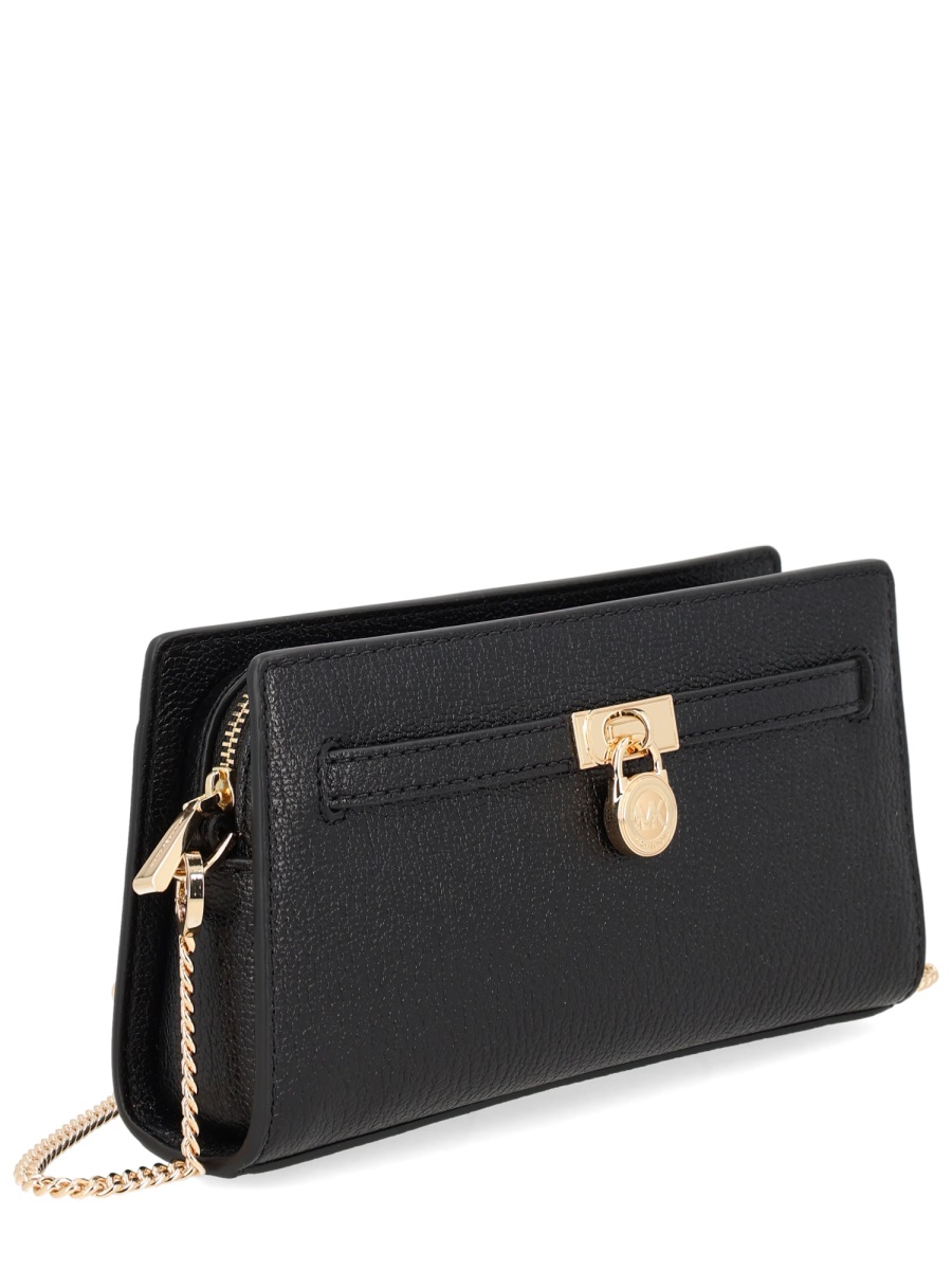 Michael Kors Modern Hamilton Slim Profile Chain Shoulder Bag Zwart