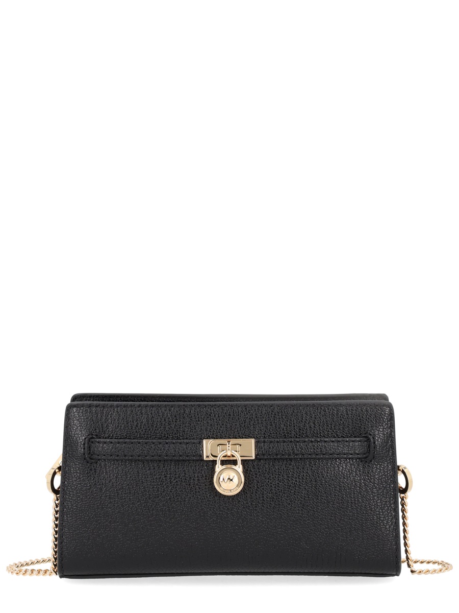 Michael Kors Modern Hamilton Slim Profile Chain Shoulder Bag Zwart