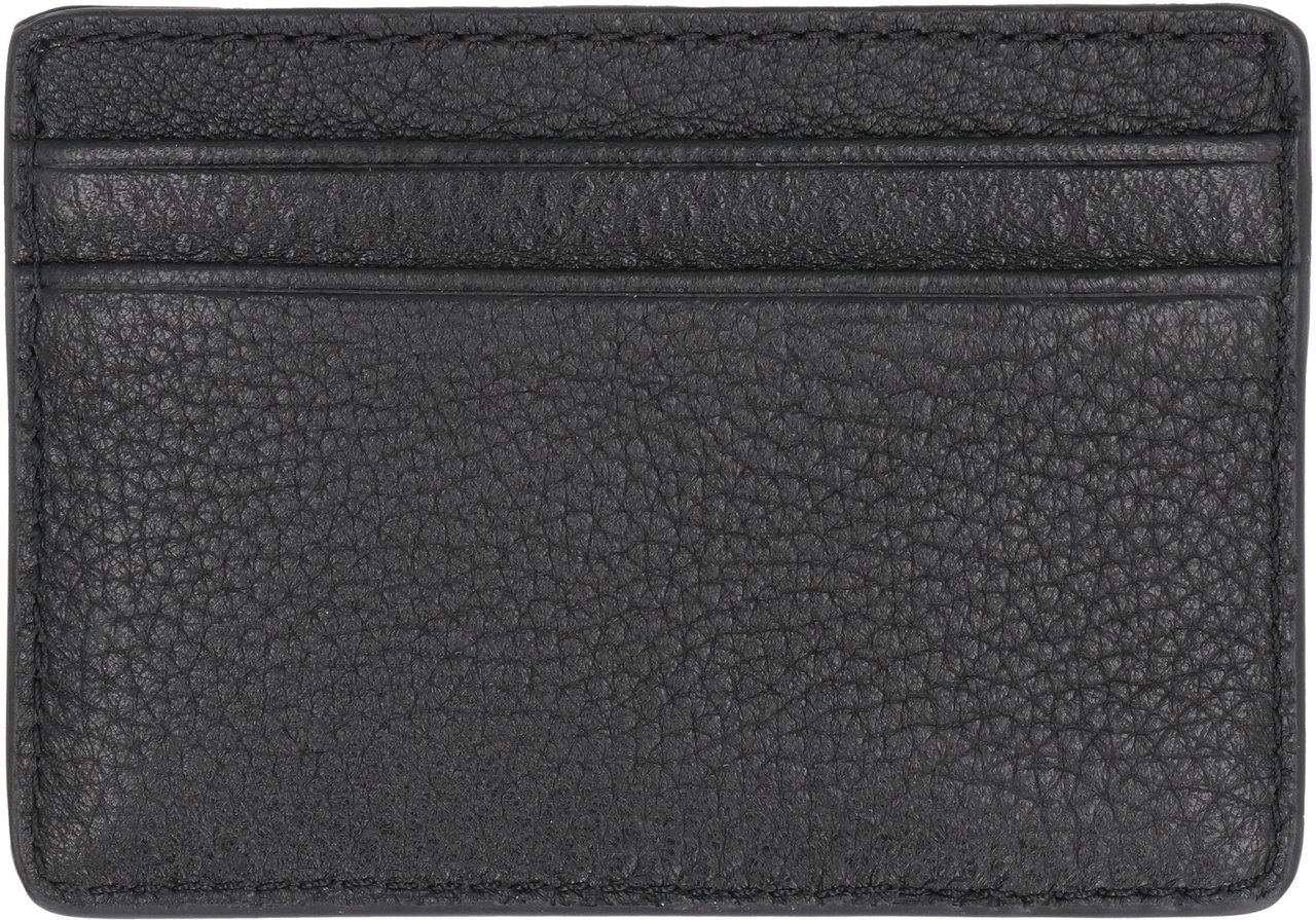 Michael Kors Logo detail leather card holder Zwart