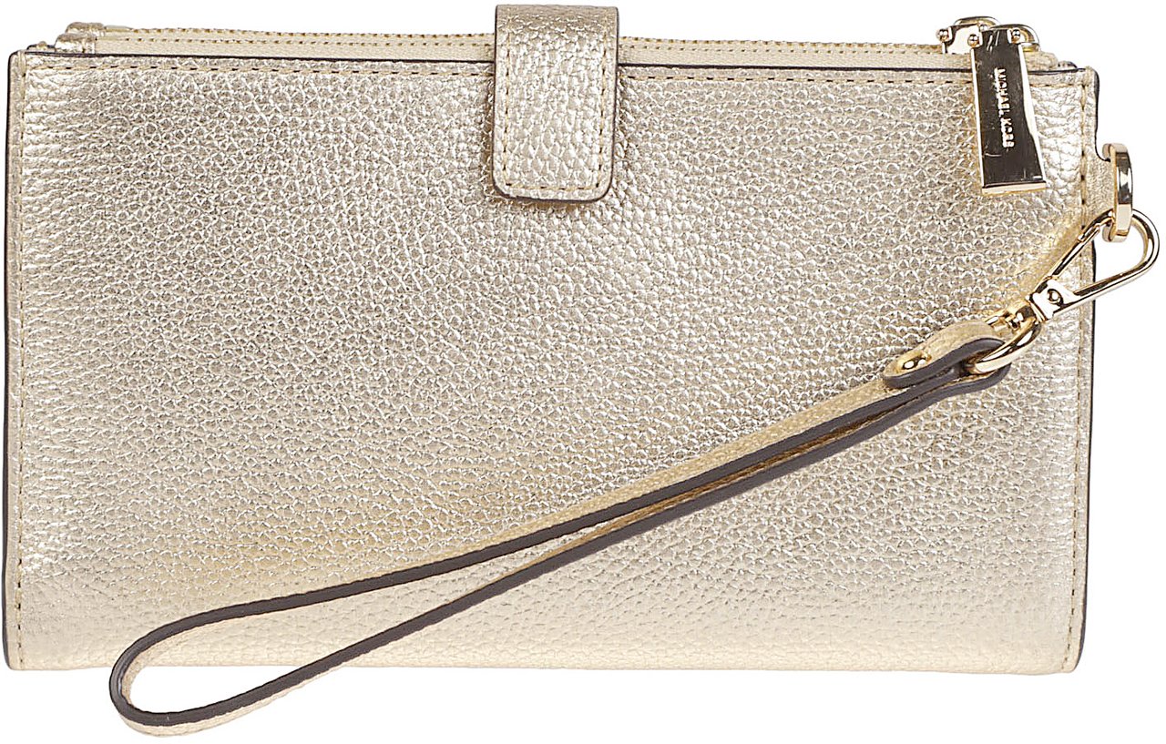 Michael Kors Double Zip Wristlet Wallet Metallic Metallic