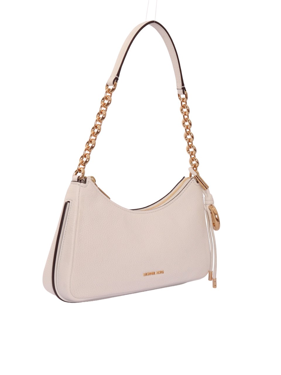 Michael Kors Medium Cow Leather Pouchette with Gold Chain Detail Neutraal