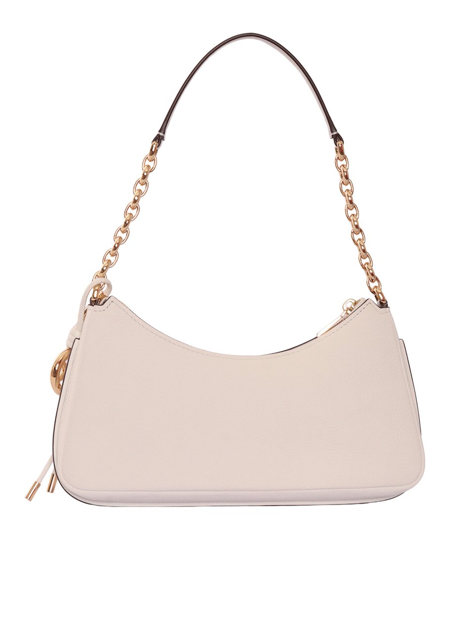 Michael Kors Medium Cow Leather Pouchette with Gold Chain Detail Neutraal