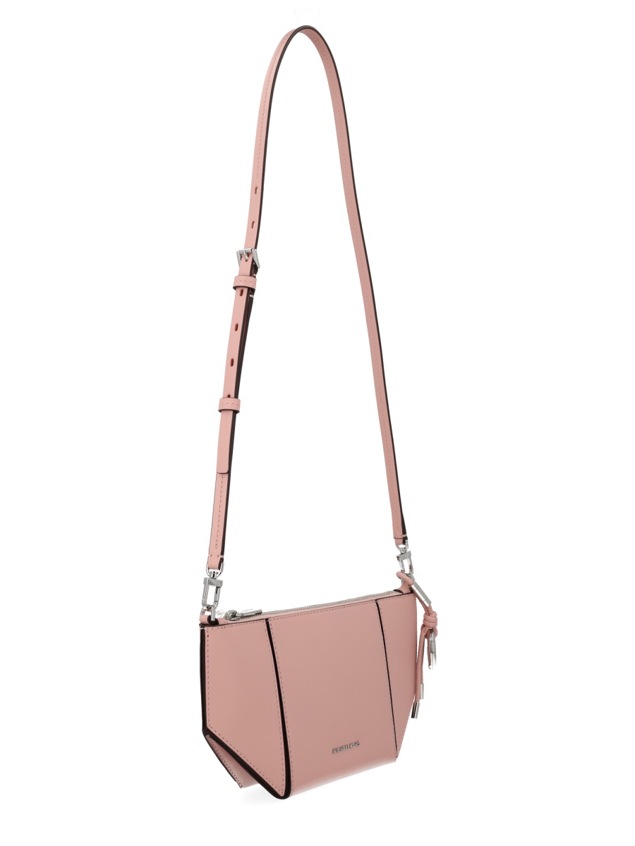 Michael Kors Jordi Smooth Leather Trapezoidal Shoulder Bag Roze