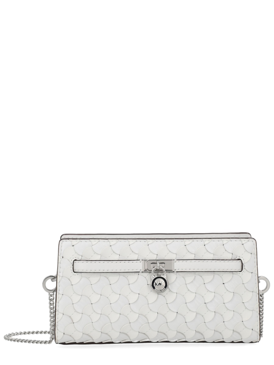 Michael Kors Neutrals Wave Pattern Silver Chain Shoulder Bag Wit