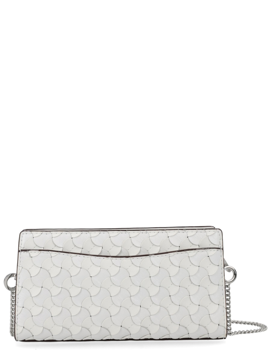 Michael Kors Neutrals Wave Pattern Silver Chain Shoulder Bag Wit