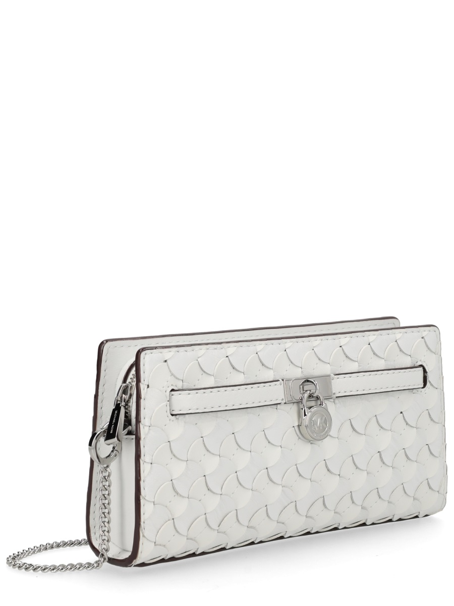 Michael Kors Neutrals Wave Pattern Silver Chain Shoulder Bag Wit